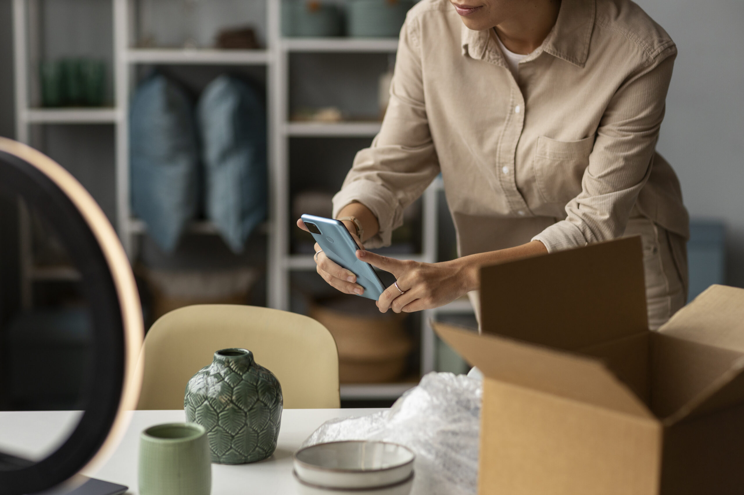 Online Retail & E-Commerce Businesses-person-organising-live-shop