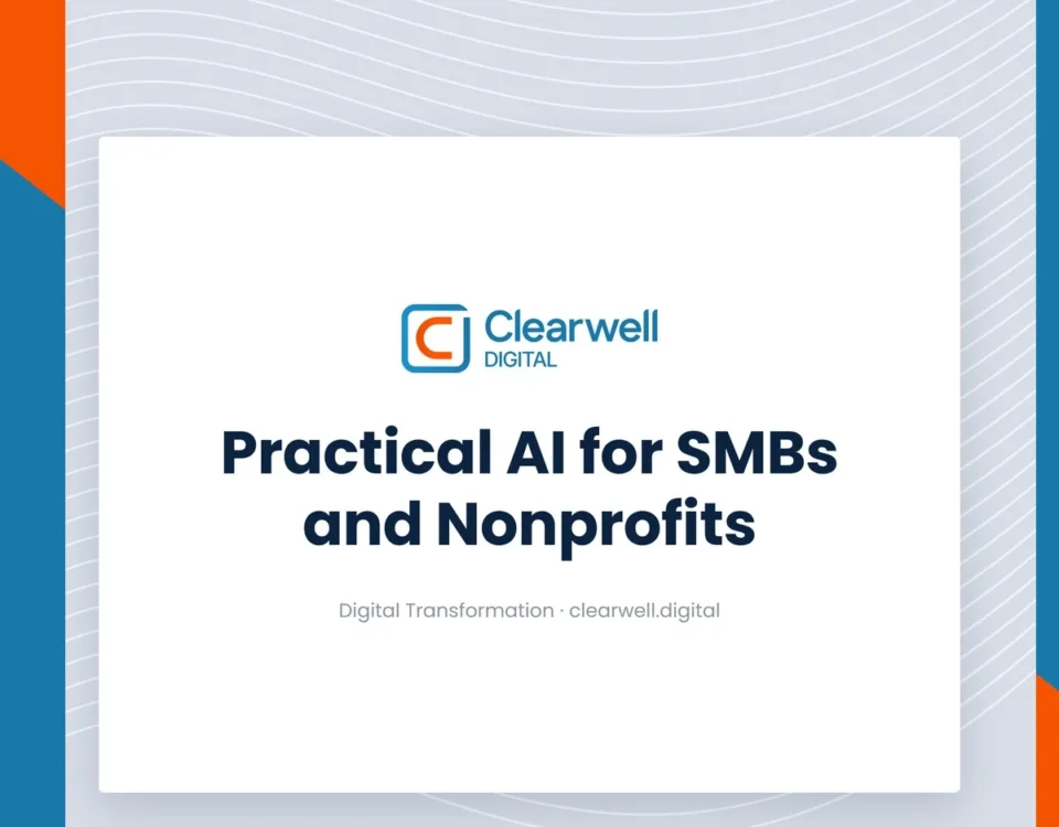 Clearwell Digital Knowledge Hub cover image. Practical AI for SMBs and Nonprofits